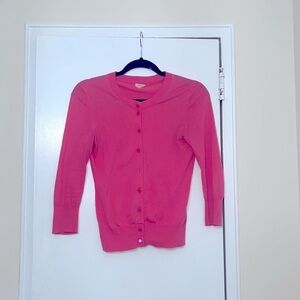 J. Crew Clare Cardigan in Hot Pink extra small xs with extra button ill sew it